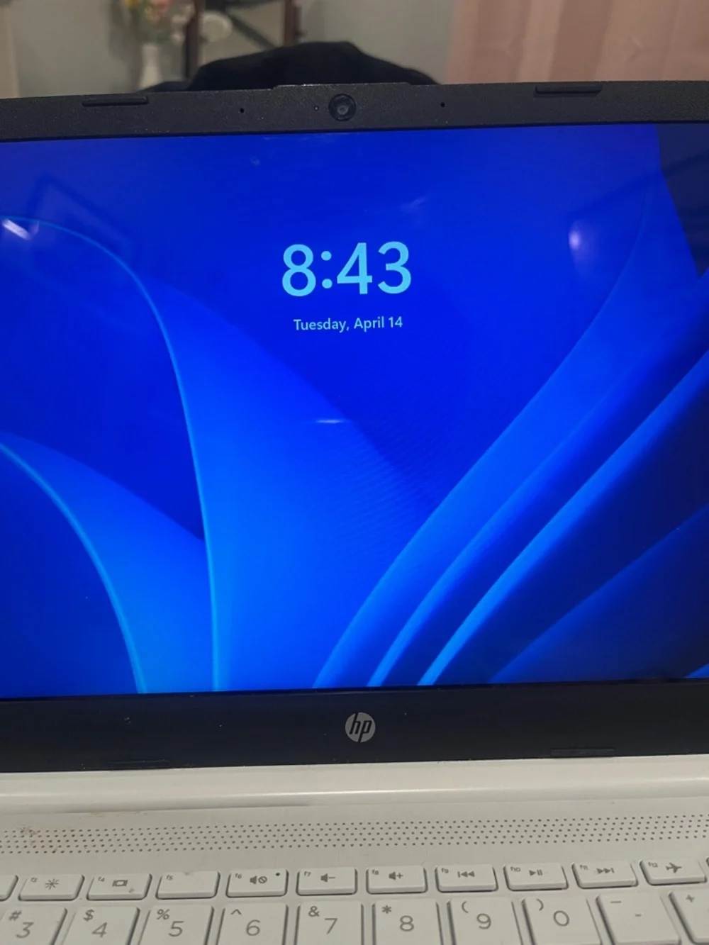 HP White Laptop with Silver Logo